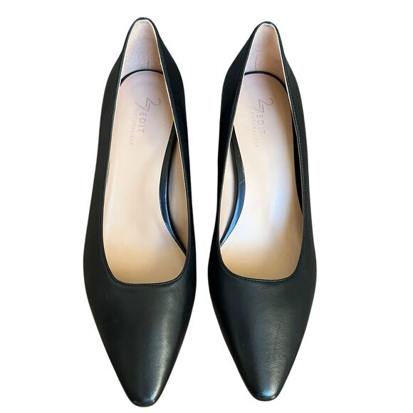 Naturalizer 27 Edit Black Leather Licia Pointed Toe Pumps Size 8.5W - Picture 3 of 12